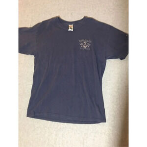 Womens The Duck Co Shirt Size Large Savannah Georgia Graphic T Shirt Navy Blue